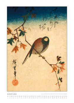 Augustblatt zum Kalender "DIe Eleganz der Vögel in historischen japanischen Holzschnitten"
