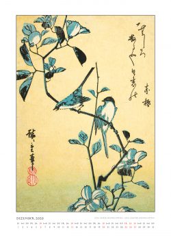 Dezemberblatt zum Kalender "DIe Eleganz der Vögel in historischen japanischen Holzschnitten"