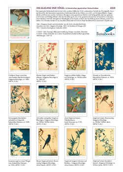 Indexseite zum Kalender "DIe Eleganz der Vögel in historischen japanischen Holzschnitten"