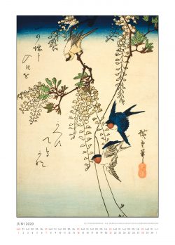 Juniblatt zum Kalender "DIe Eleganz der Vögel in historischen japanischen Holzschnitten"