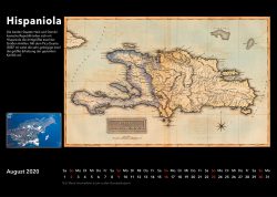 Inseln der Karibik – Bildkalender mit historischen Karten und modernen fotos aus Weltall, Ausgabe 2020. Insel Hispaniola