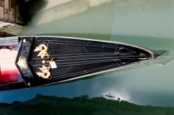 Venedig, Gondola, schwarz, von oben